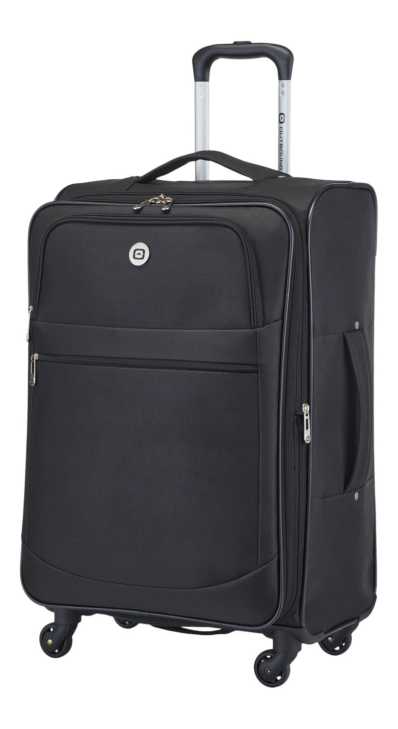 Outbound Softside Spinner Wheel Medium Travel Luggage Suitcase, Black, 24-in I0