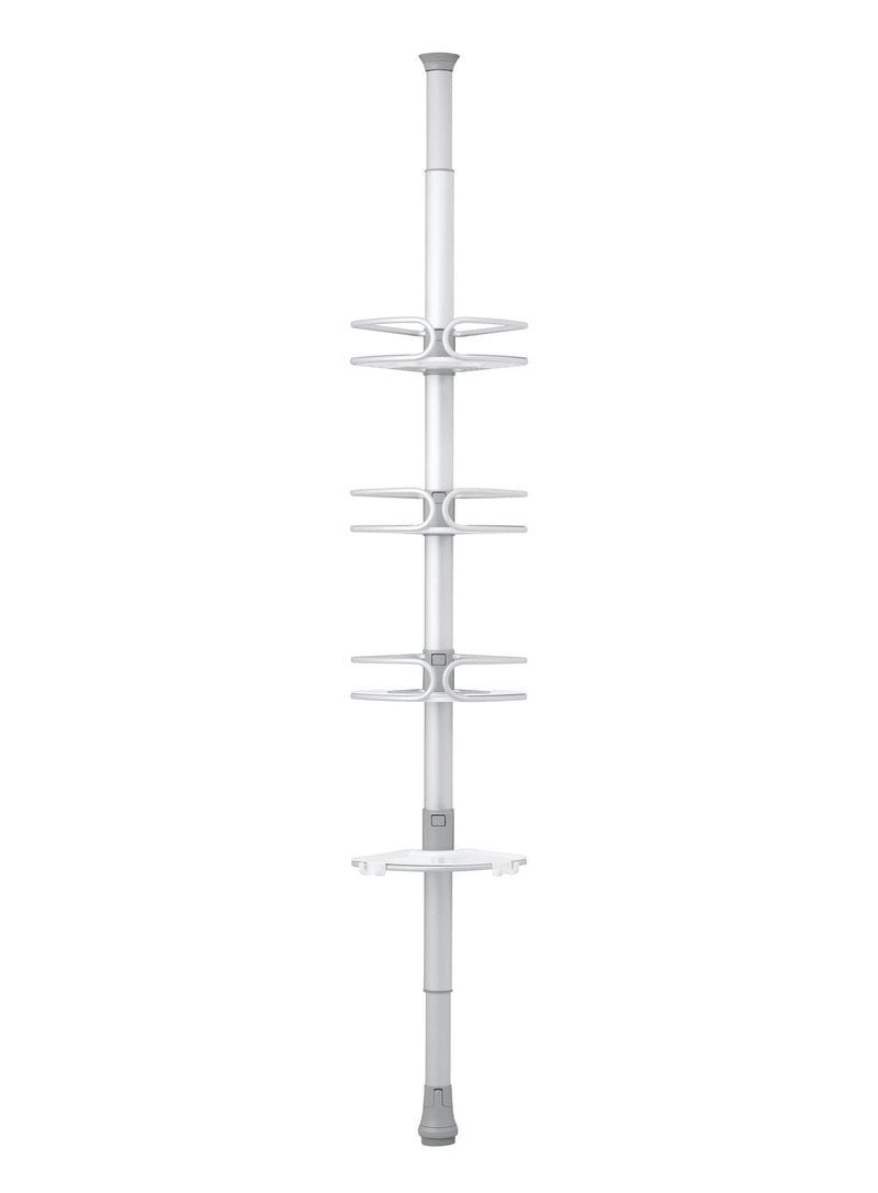 OXO Aluminum Quick Extend Tension Pole Shower Caddy, Grey, 9-ft F4