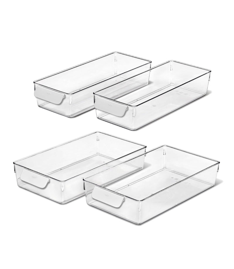 OXO Good Grips 4-Piece Refrigerator Storage Bin Set, Clear R5