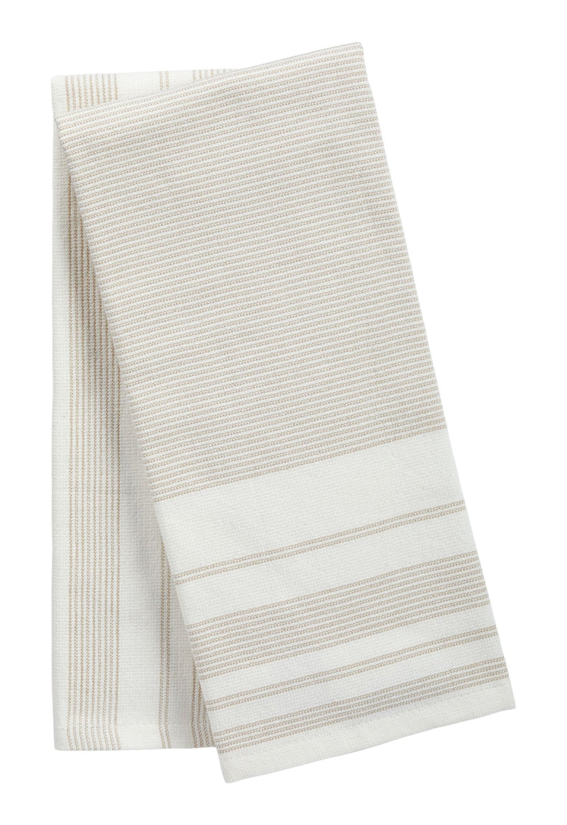 PADERNO All-Purpose Striped Cotton Kitchen Towels, Beige, 2-pk B3