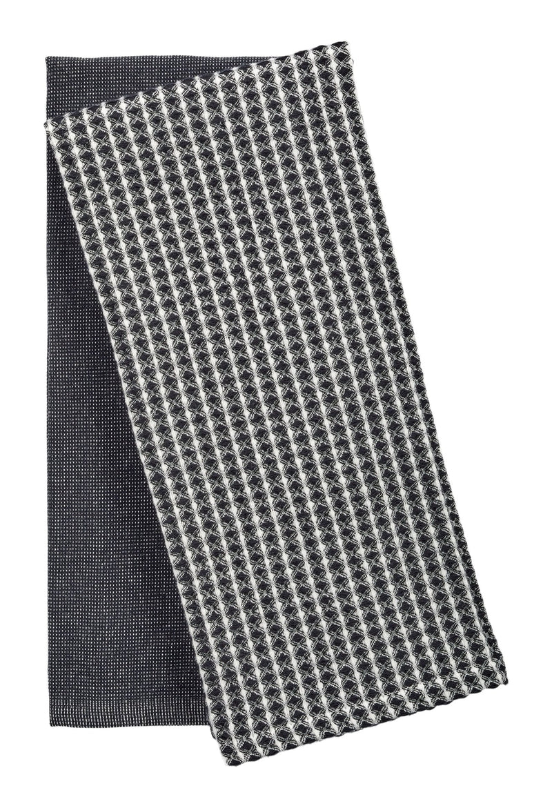 PADERNO All-Purpose Two-Tone Cotton Kitchen Towels, Black, 2-pk O9
