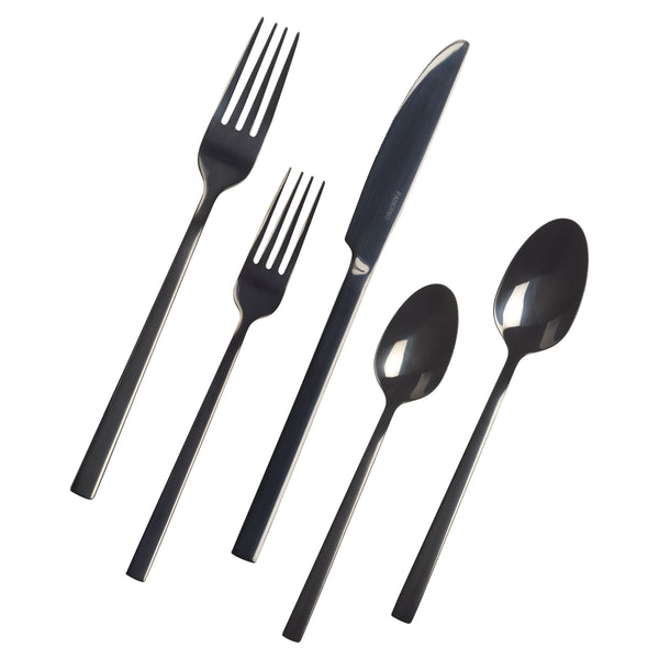 PADERNO Belvedere Stainless Steel Flatware Set, Serves 4, 20-pc, Black V8