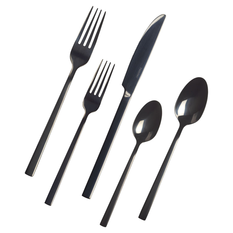 PADERNO Belvedere Stainless Steel Flatware Set, Serves 4, 20-pc, Black V8
