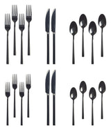 PADERNO Belvedere Stainless Steel Flatware Set, Serves 4, 20-pc, Black