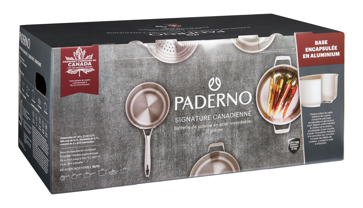 PADERNO Canadian Signature Stainless Steel Cookware Set, 12-pc