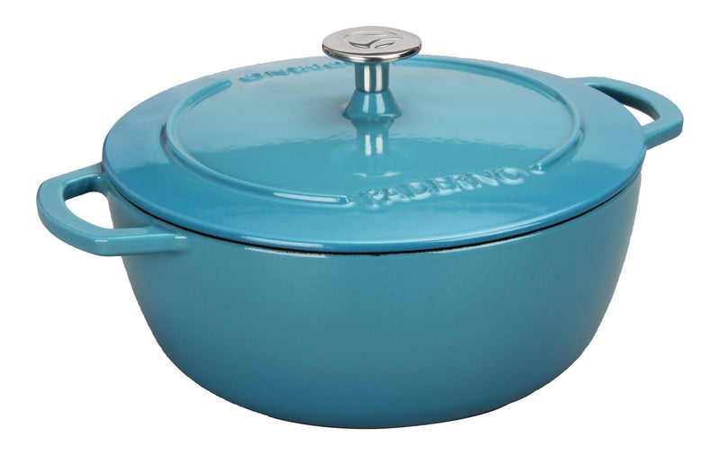 PADERNO Cast Iron Dutch Oven, Atlantic Blue, 4.7-L L9