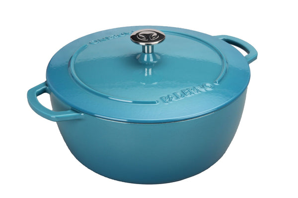 PADERNO Cast Iron Dutch Oven, Atlantic Blue, 6.6-L Q8