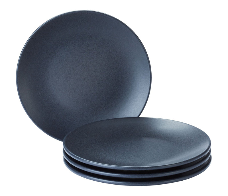 Paderno Dorset Stoneware Side Plate Set, Oven Safe, 4-pk, Black Reactive E0