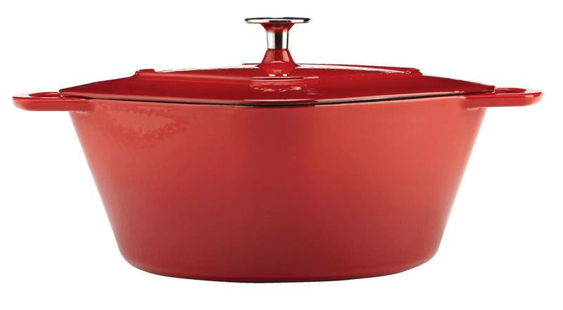 PADERNO Dutch Oven, Durable Cast Iron, Oven Safe, Red, 6.5qt A3