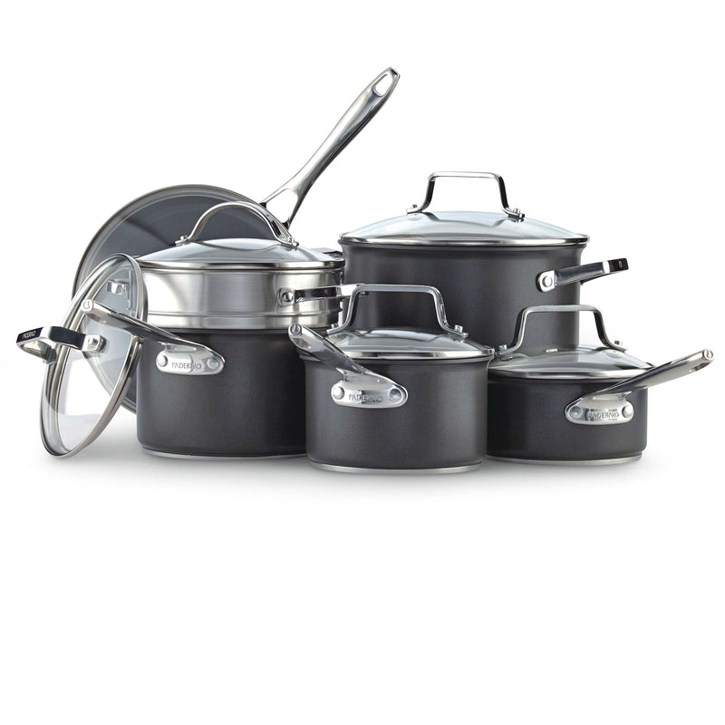 PADERNO Hard Anodized Cookware Set, Non-Stick, PFOA-Free, Dishwasher & Oven Safe, 12-pc J8