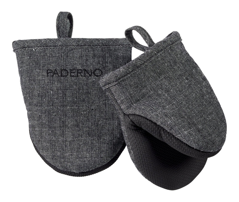 PADERNO Neoprene Palm Mini Mitts, Black Chambray, One-Size, 2-pk K7