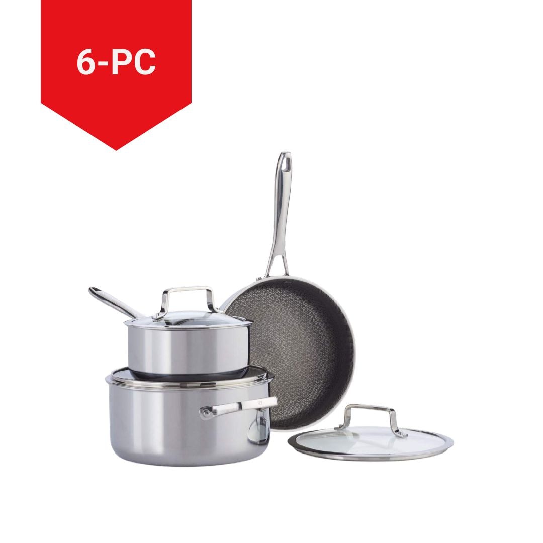 Paderno PFOA-Free Hybrid Clad Cookware Pot Set, 6-pc