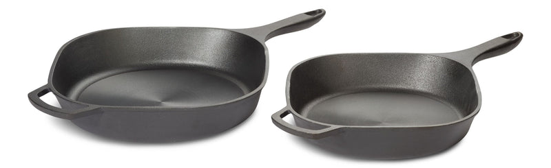 PADERNO Pre-Seasoned Smooth Release Cast Iron Skillet, Oven Safe, Black, 12-in Y7