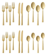 PADERNO Summerside Champagne Matte Stainless Steel Flatware Set, Serves 4, 20-pc