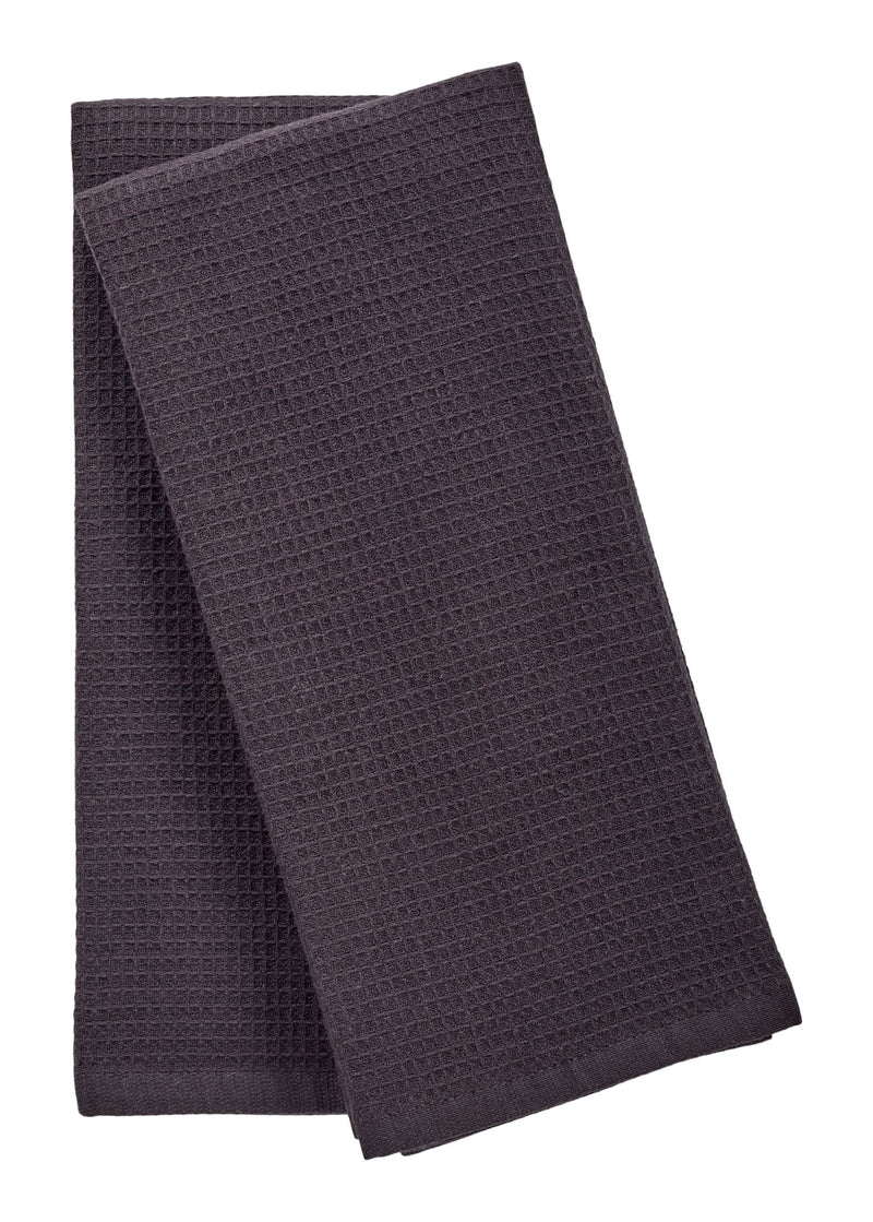 PADERNO Waffle Cotton Terry All-Purpose Kitchen Towels, Black, 2-pk I3