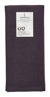 PADERNO Waffle Cotton Terry All-Purpose Kitchen Towels, Black, 2-pk