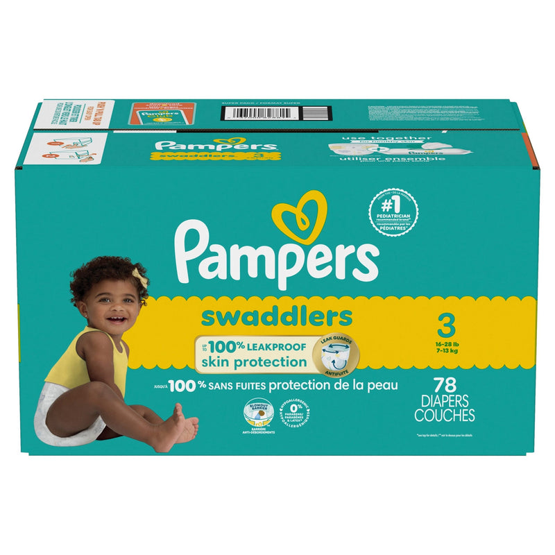 Pampers Swaddler Size 3 Leak-Free Diapers, 78-pc D4