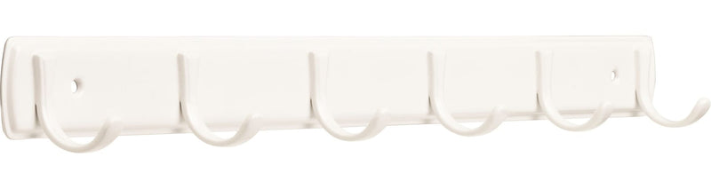 Peerless Steel 6-Hook Rail, White, 19-in P1