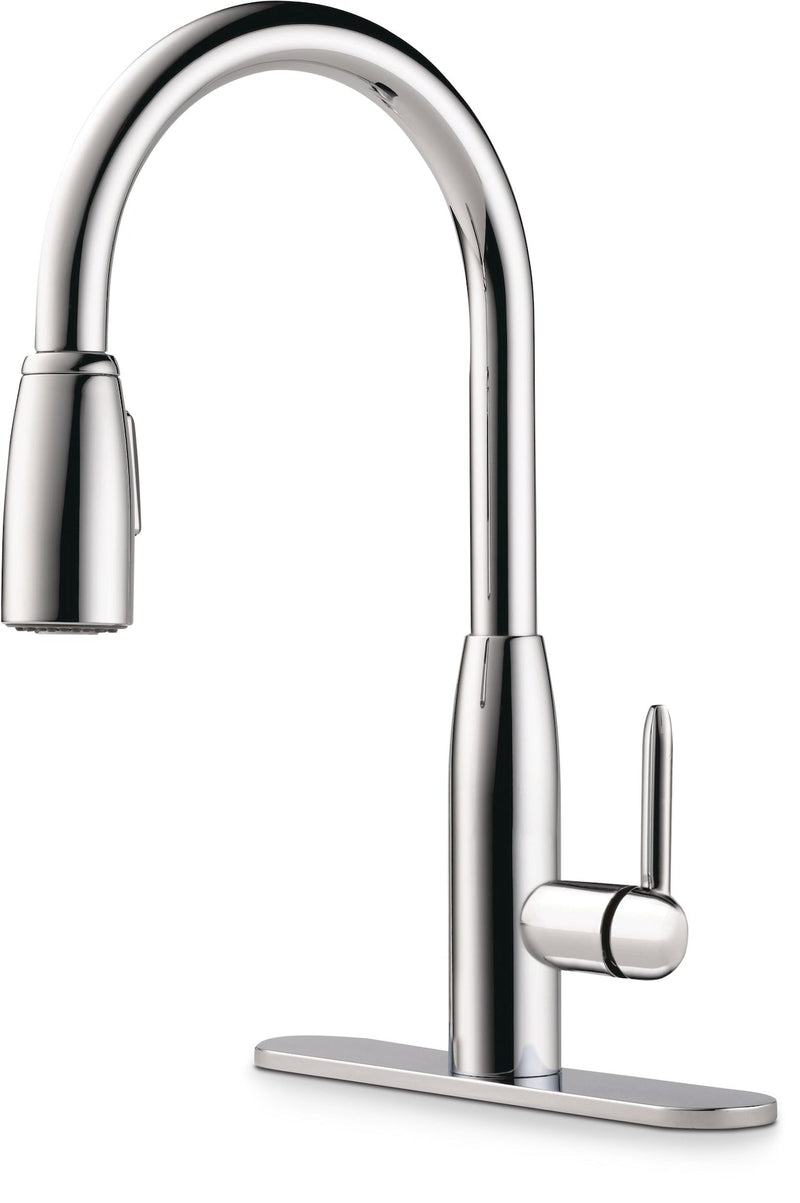 Peerless Tunbridge Single Handle High Arc Pull Down Kitchen Faucet, Chrome S4