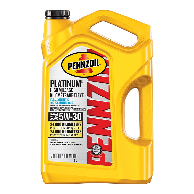 Pennzoil Platinum High Mileage 5W30 Synthetic Engine/Motor Oil, 5-L T9