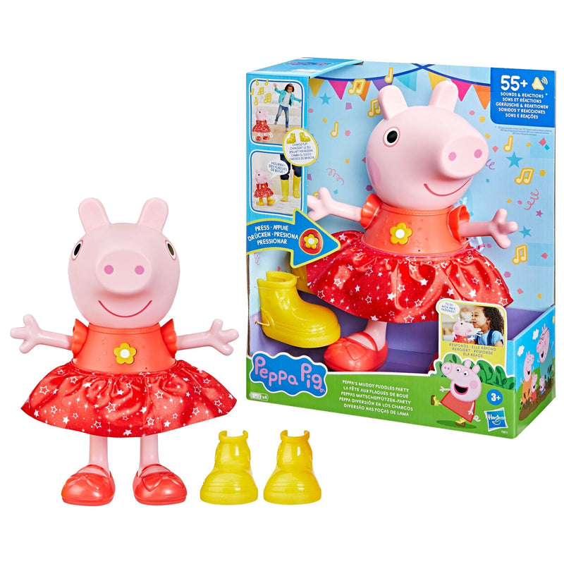 Peppa Pig Peppa’s Muddy Puddles Party Singing and Dancing Doll, French, Ages 3+ M2