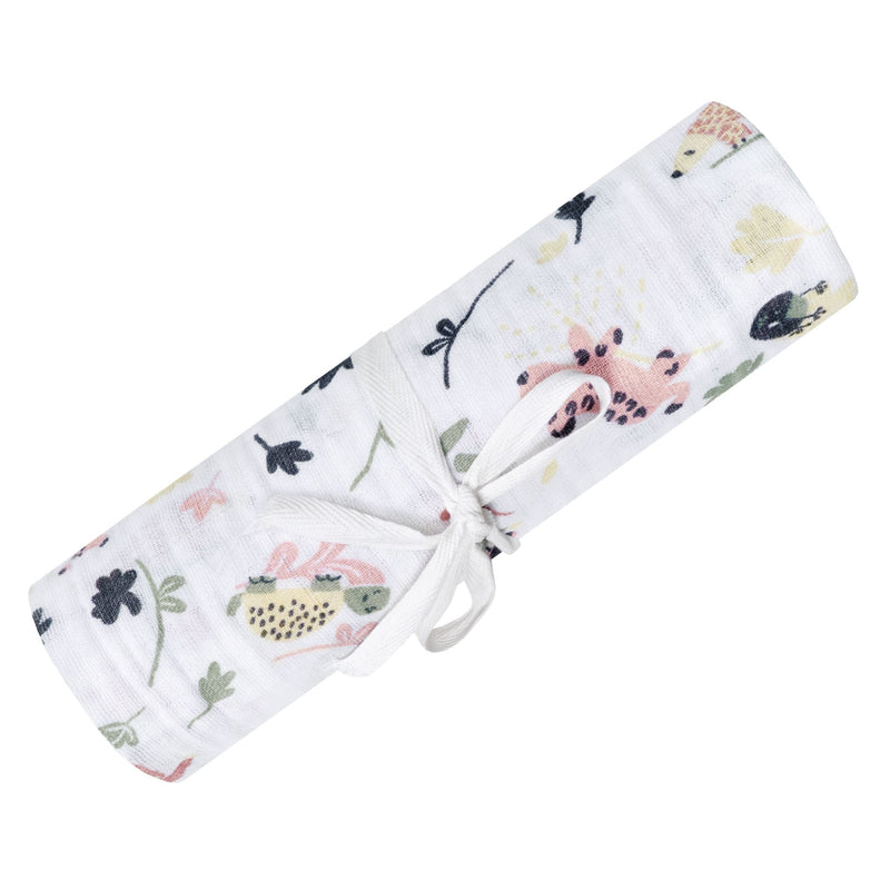 Perlimpinpin Cotton Muslin Baby Swaddle Blanket, Jungle Lotus A1