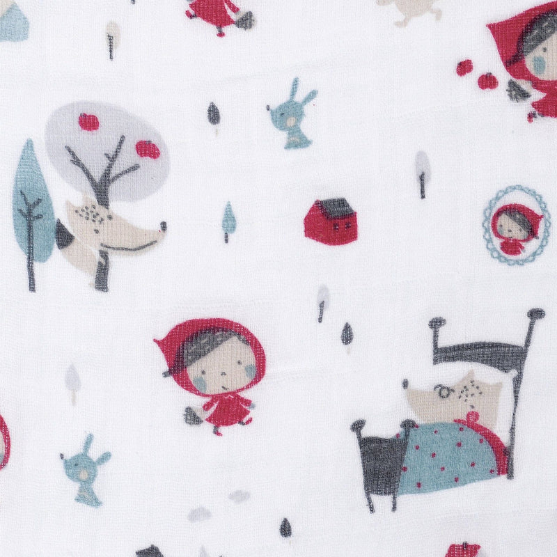 Perlimpinpin Cotton Muslin Baby Swaddle Blanket, Riding Hood U1