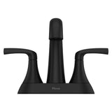 Pfister Rancho Double Handle 4-in Centreset Bathroom Sink Faucet Push & Seal Drain, WaterSense Certified, Matte Black