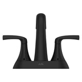 Pfister Rancho Double Handle 4-in Centreset Bathroom Sink Faucet Push & Seal Drain, WaterSense Certified, Matte Black