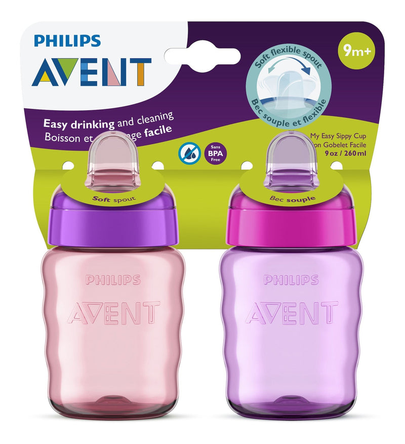 Philips Avent Soft Sippy Cup, Pink/Purple, 2-pk T9