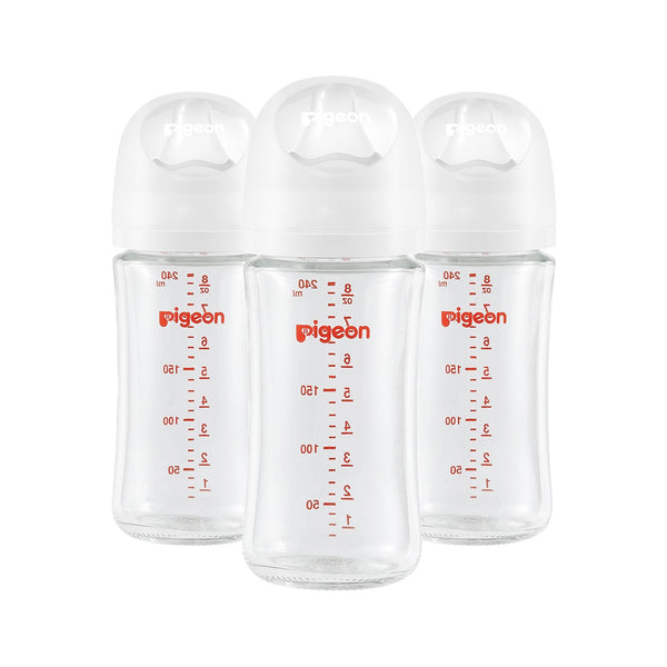 Pigeon Glass Bottle with Silicone Nipple (M), 8-oz, 3 Months+, 3-pk Q0