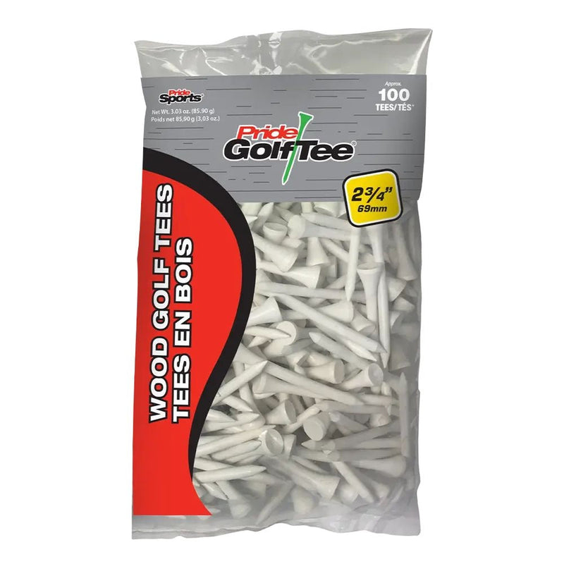 Pride Biodegradable Hardwood Golf Tee, 2-3/4-in, 50-pk, White O6