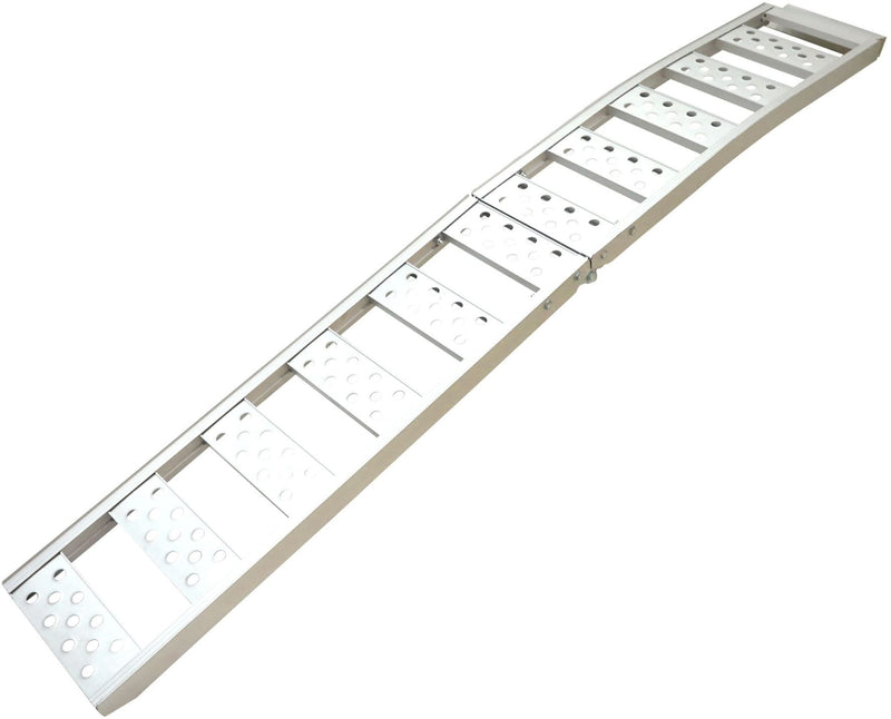 PRIME1 Aluminum Bi-Folding Arched Loading Ramp with Adjustable Straps, 85 x 12-in Z9