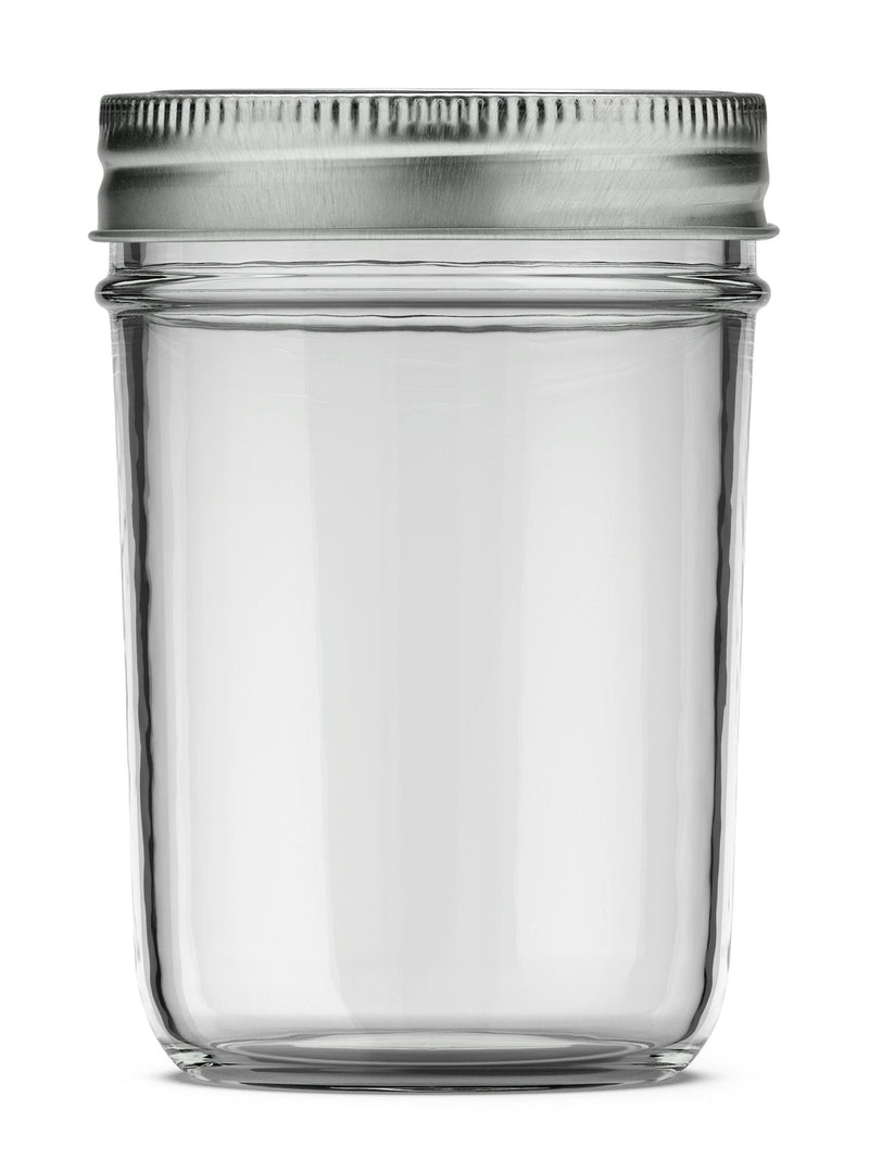 Pur Mason Smooth Design Regular Mouth Glass Jar with Lid & Band, 8-oz, 12-pk A8
