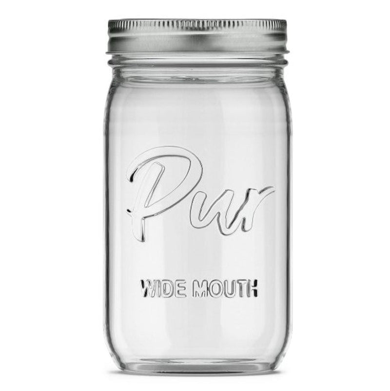 Pur Mason Wide Mouth Canning Glass Jar with Lid & Band, 32-oz/946-mL, 12-pk L1
