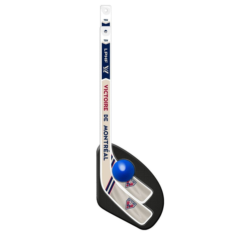PWHL Montreal Victoire 1-on-1 Mini Hockey Sticks with Ball Set, 3-pc A9