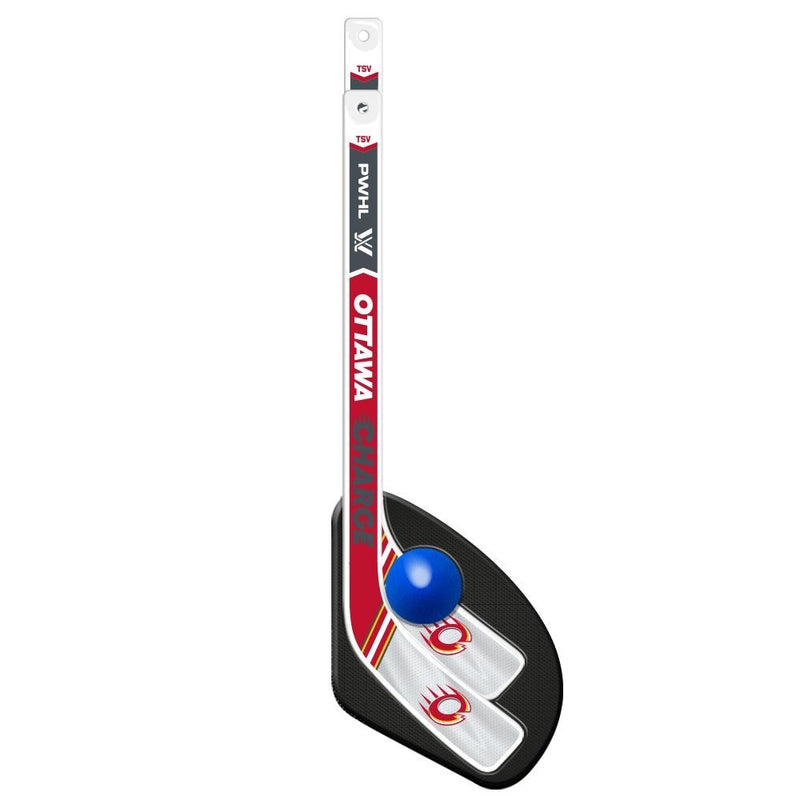 PWHL Ottawa Charge 1-on-1 Mini Hockey Sticks with Ball Set, 3-pc X0