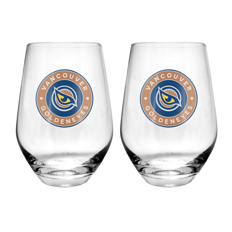 PWHL Vancouver Goldeneyes Stemless Wine Glass, 19-oz, 2-pk H5