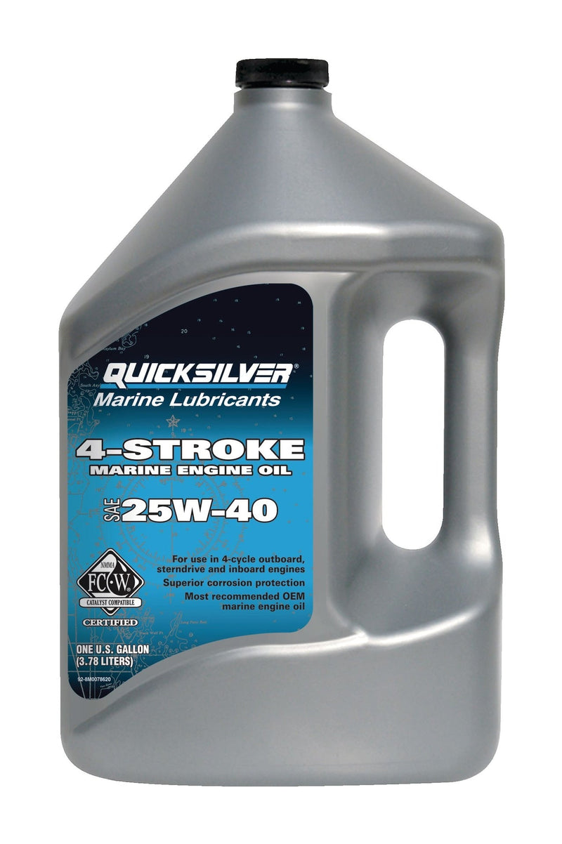 Quicksilver 4-Stroke Marine Engine Oil 25W40, 3.78-L L0