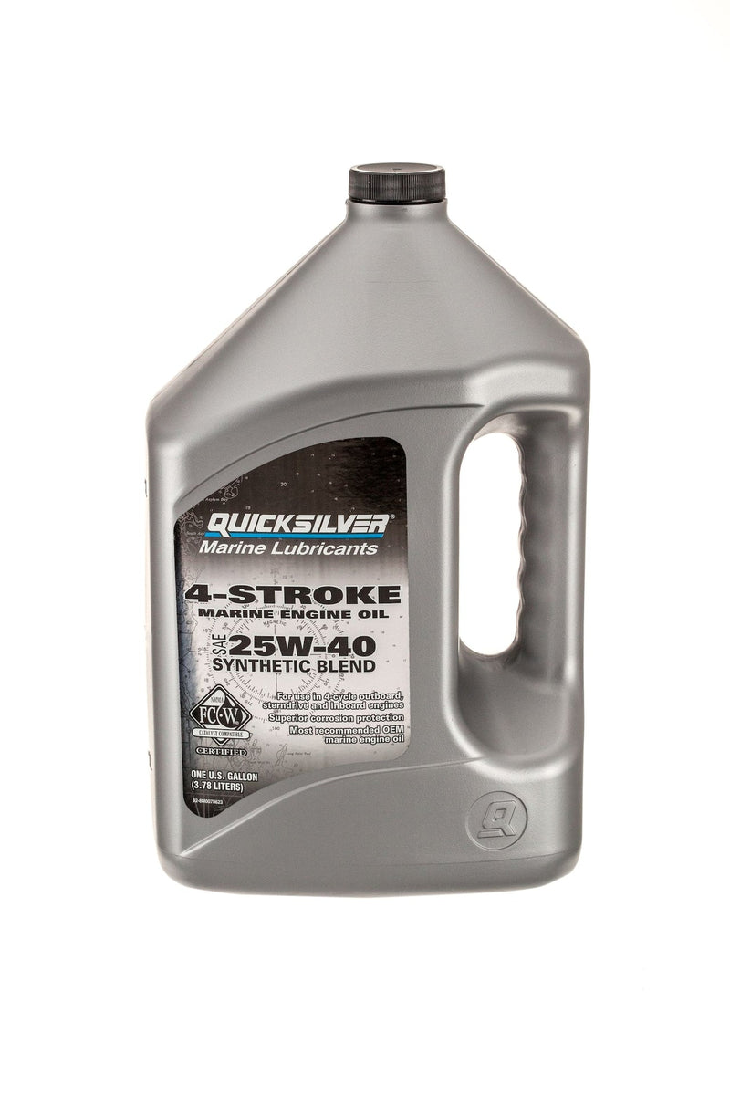 Quicksilver 4-Stroke Synthetic Blend Marine Engine Oil 25W40, 4-L P0