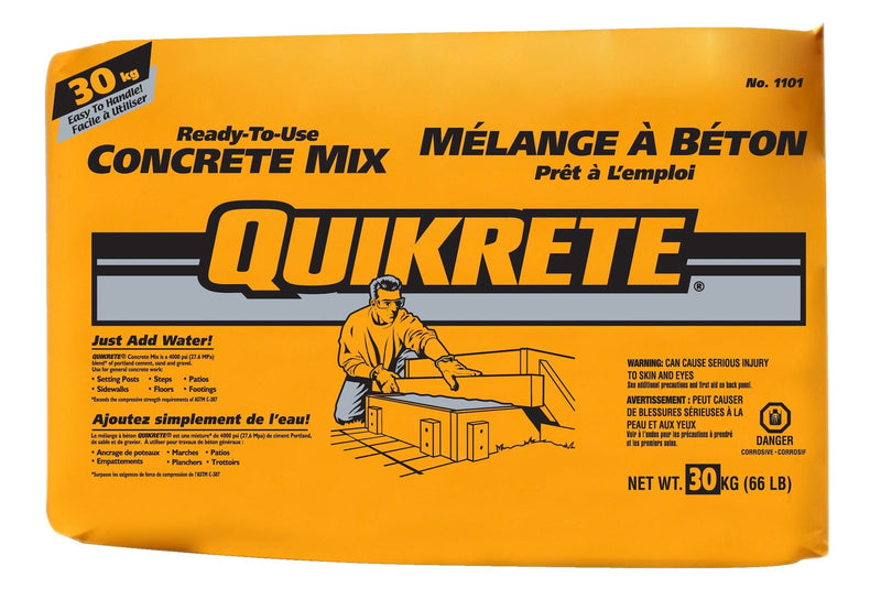 Quikrete Ready-To-Use Pre-Mixed Multi-Purpose Concrete Mix, Just Add Water, 30-kg M0