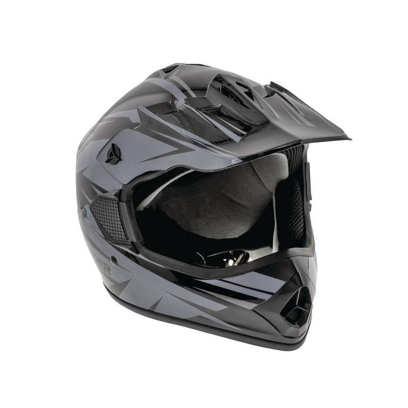 Raider GX4 Youth Dirt Bike/ATV Helmet, Grey/Black, Assorted Sizes K7