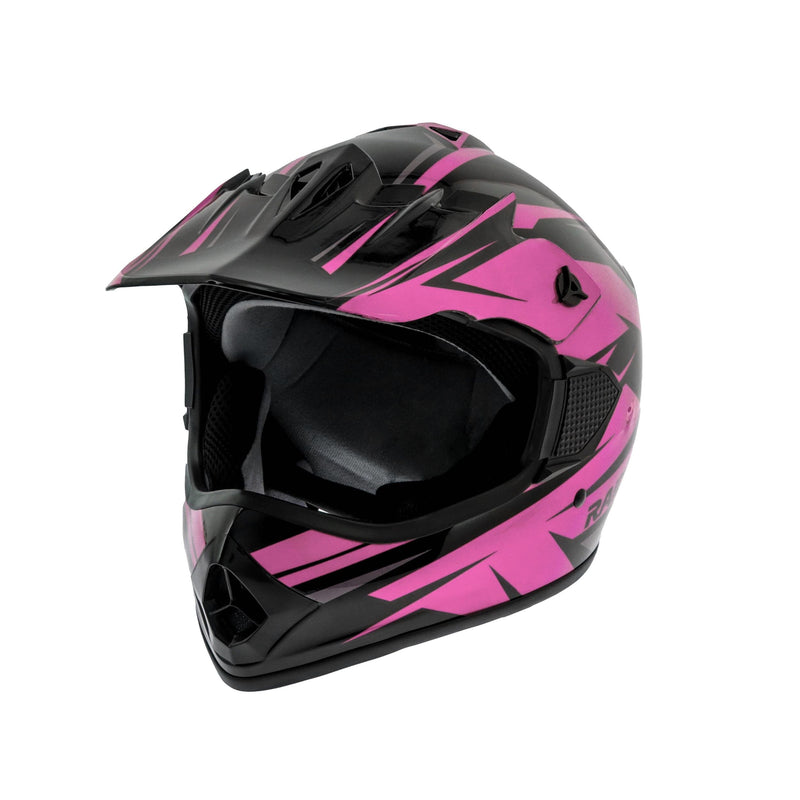 Raider GX4 Youth Dirt Bike/ATV Helmet, Pink/Black, Assorted Sizes G0