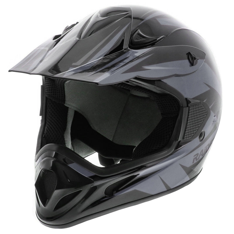 Raider RX2 ATV Helmet, Adult, Grey/Black, Assorted Sizes L7