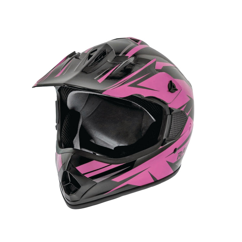 Raider RX2 ATV Helmet, Adult, Pink/Black, Assorted Sizes K3