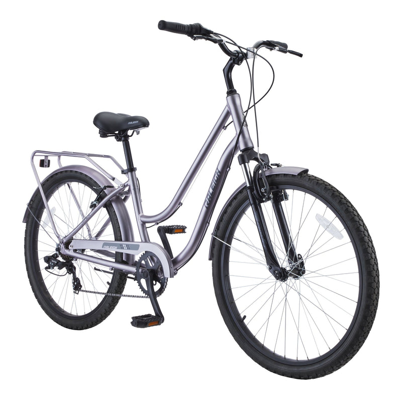 Raleigh Campus Comfort Bike, Alloy V-brakes, 26-in, Silver G3