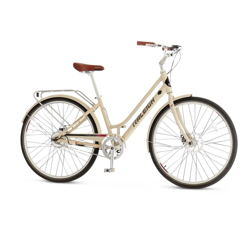 Raleigh Dobson Comfort Electric Bike, Lightweight & LCD Display-Integrated, 700C Wheels, Beige B6