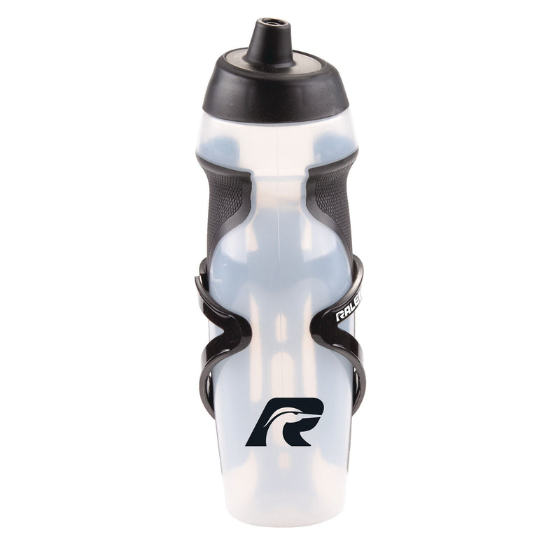 Raleigh Easy-Squeeze Bike Water Bottle withCage/Holder, Transculent, 20.2-oz O3