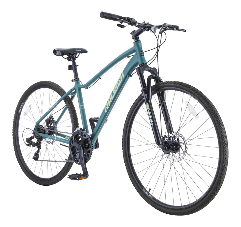 Raleigh Encounter Hybrid Bike with Alloy Disc Brakes, 700C, Teal J8