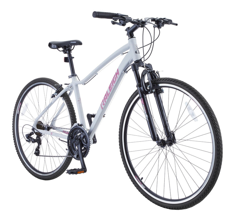 Raleigh Route Hybrid Bike with Alloy V-brakes, 700C, 21-Speed, White U5
